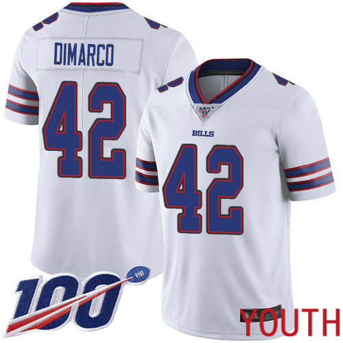 Youth Buffalo Bills #42 Patrick DiMarco White Vapor Untouchable Limited Player 100th Season NFL Jersey